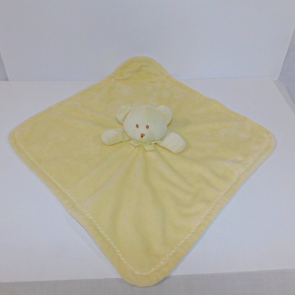 Blankets & Beyond Yellow Teddy Bear Security Blanket Plush Baby Lovey Nunu